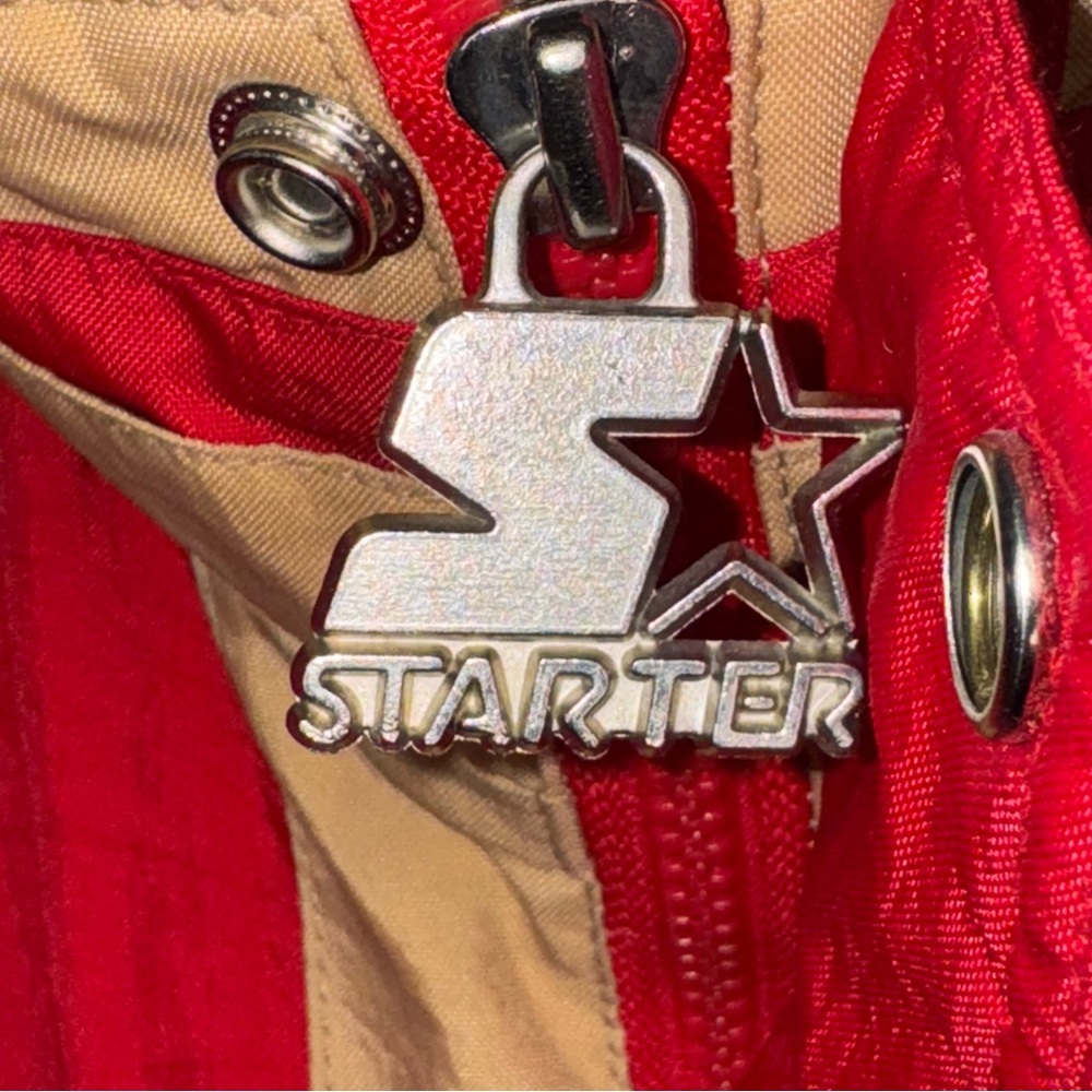 Vintage Rare 90s Starter San Francisco 49ers Puffer Jacket Red NFL Star XL EUC - Picture 3 of 10
